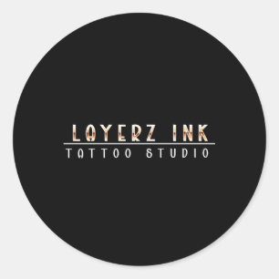 Tattoo Studio Line Classic Round Sticker