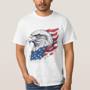 Tattoo Style Eagle with Flag – Bold USA Design T-Shirt
