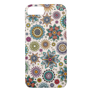 Tattoo Style Flower Doodle Pattern iPhone 8/7 Case