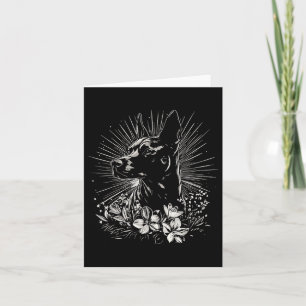 Tattoo Style Lover Belgian Malinois Retro Dog _1 Card