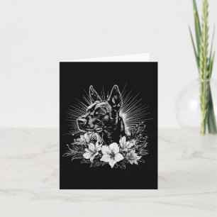 Tattoo Style Lover Belgian Malinois Retro Dog Card