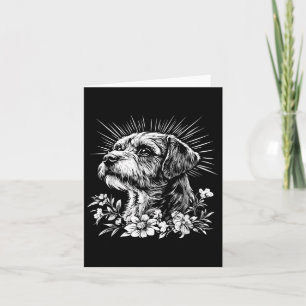 Tattoo Style Lover Border Terrie Retro Dog _1 Card