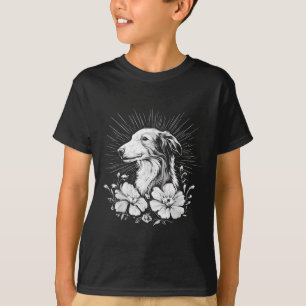 Tattoo Style Lover Borzoi Retro Dog _1 T-Shirt