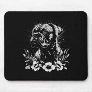 Tattoo Style Lover Boxer Retro Dog _1  Mouse Mat