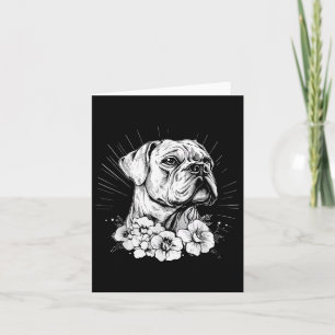 Tattoo Style Lover Boxer Retro Dog Card