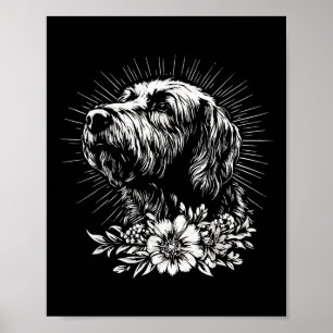 Tattoo Style Lover Briard Retro Dog _1  Poster