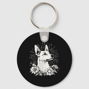 Tattoo Style Lover Canaan Retro Dog Key Ring