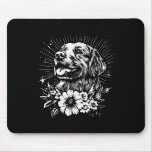 Tattoo Style Lover Golden Retriever Retro Dog  Mouse Mat