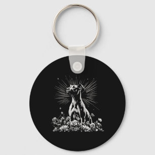 Tattoo Style Lover Great Dane Retro Dog  Key Ring