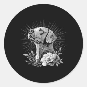 Tattoo Style Lover Labrador Retriever Retro Dog _1 Classic Round Sticker
