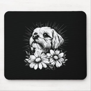 Tattoo Style Lover Maltese Retro Dog _1 Mouse Mat