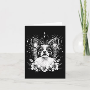 Tattoo Style Lover Papillon Retro Dog _1 Card