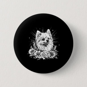 Tattoo Style Lover Pomeranian Retro Dog 6 Cm Round Badge