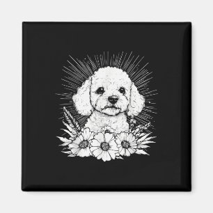 Tattoo Style Lover Poodle Retro Dog _1 Magnet