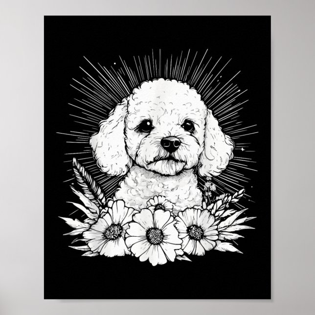 Tattoo Style Lover Poodle Retro Dog _1  Poster (Front)