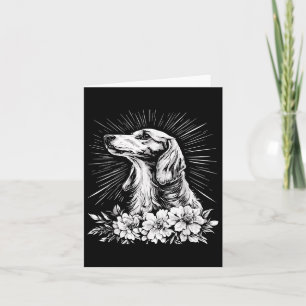 Tattoo Style Lover Saluki Retro Dog _1 Card