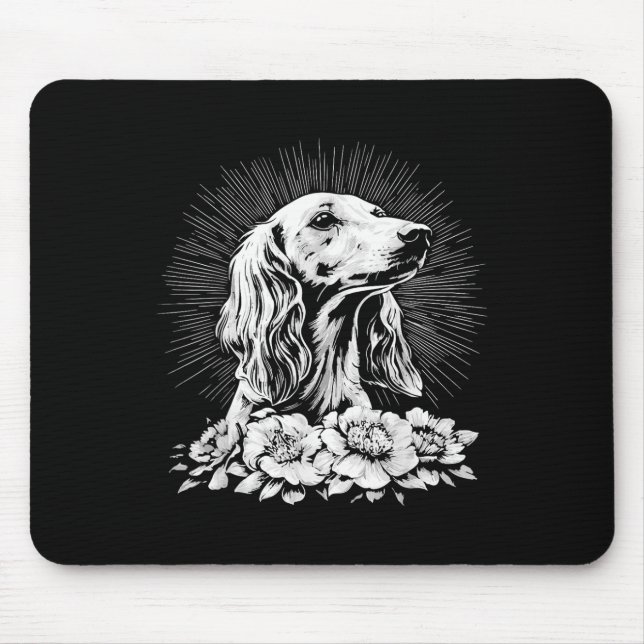 Tattoo Style Lover Saluki Retro Dog  Mouse Mat (Front)