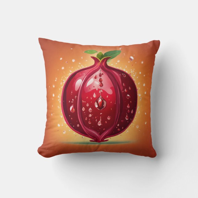 Tattoo-Style Red Apple Love Pillow – Bold & Artist (Front)