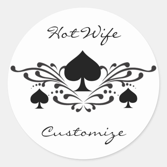 Tattoo-style Scroll Black Spades Thunder_Cove Classic Round Sticker (Front)