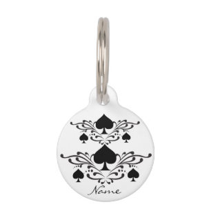 Tattoo-style Scroll Black Spades Thunder_Cove Pet Tag