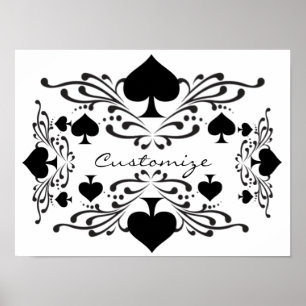 Tattoo-style Scroll Black Spades Thunder_Cove Poster