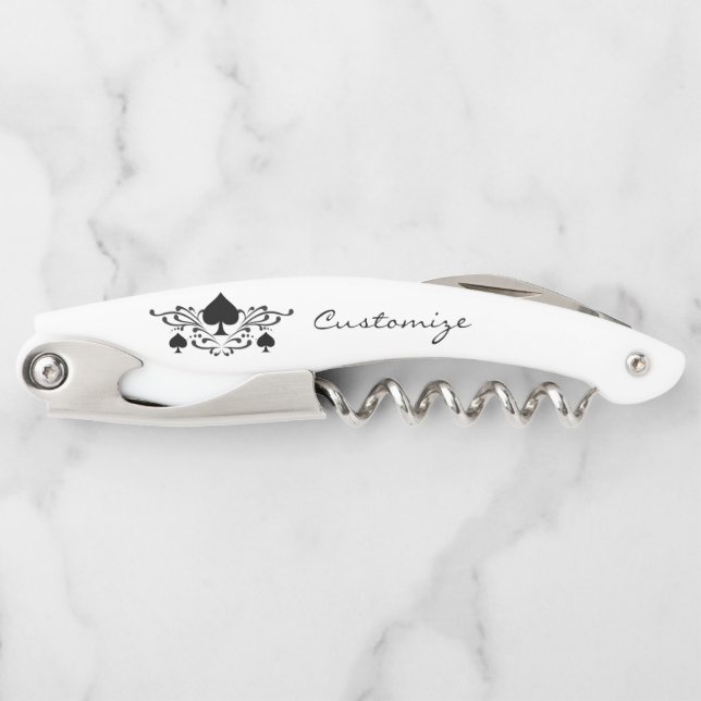 Tattoo-style Spiral Black Spades Thunder_Cove Corkscrew (Front)