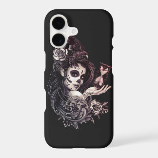 Tattoo Style Sugar Skull Girl with Bird Tote Bag