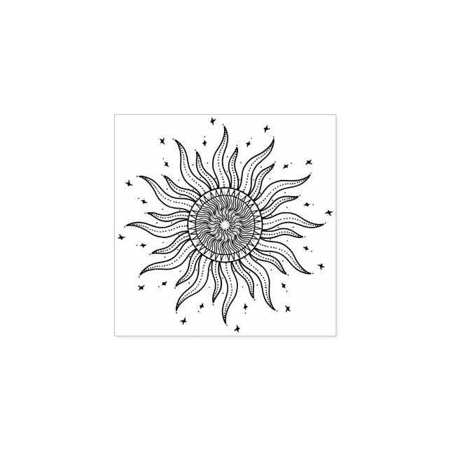Tattoo Sun Rubber Stamp (Imprint)