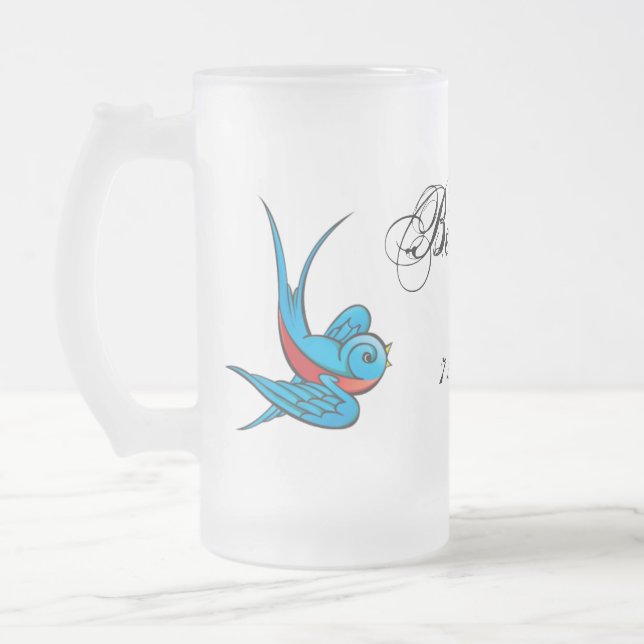 Tattoo Swallow BestMan Wedding Favour Mug (Left)