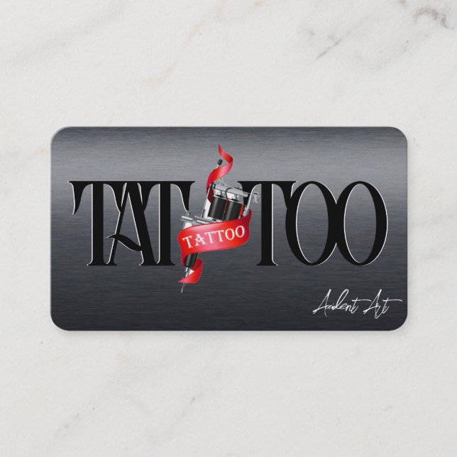Tattoo Template Mighty, 3.5" x 2.5"   Business Car Business Card (Front)
