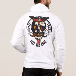 Tattoo Tête de mort hipster papillon stay true fee Hoodie