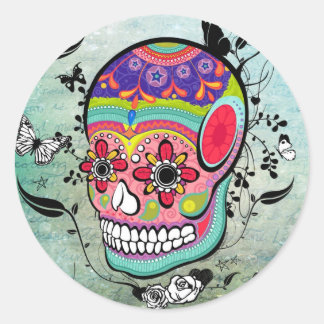 Tattoo Urban Muerte Day of the Dead. Classic Round Sticker
