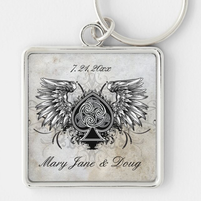 Tattoo Urban Winged Celtic Knot Keychain (Front)