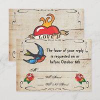 Tattoo Wedding RSVP Card