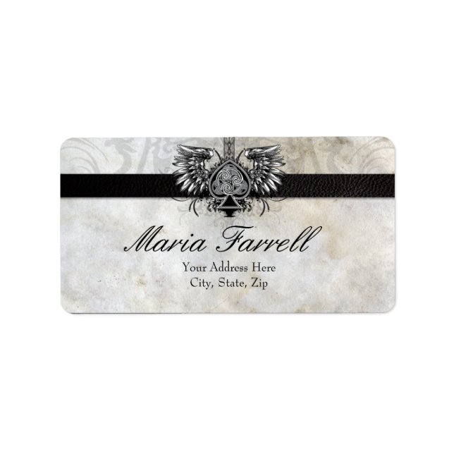 Tattoo Winged Heart Gaelic Irish Tattoo  Design Label (Front)