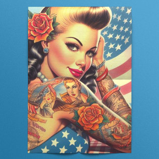 Tattooed American Girl Tissue Paper