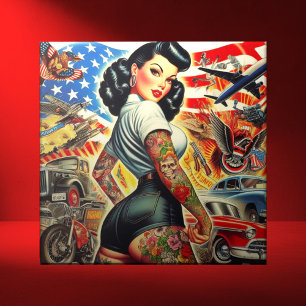 Tattooed American Pin-up Tile
