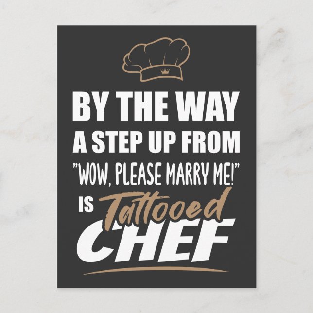 Tattooed Chef is the Ultimate in Appeal. Fun Gift Postcard (Front)