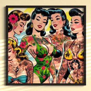 Tattooed Comic Girls Poster
