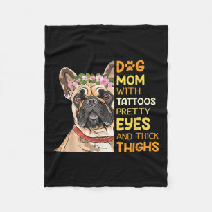Tattooed Dog Mum Temporary Tattoos Inked Tattooed Fleece Blanket