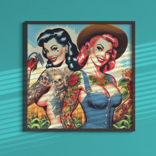 Tattooed Farmer Girls Poster