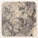 Tattooed Floral I Square Paper Coaster<br><div class="desc">Floral</div>