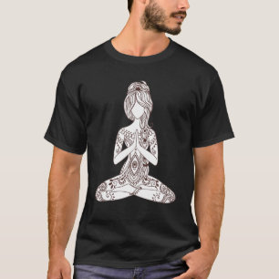 Tattooed Girl Yoga Lovers Meditation Lovers Lotus T-Shirt