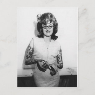 Tattooed Glasses Chick Postcard