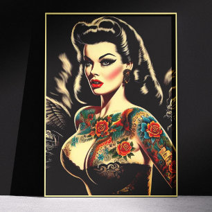 Tattooed Goth Pin-up Poster