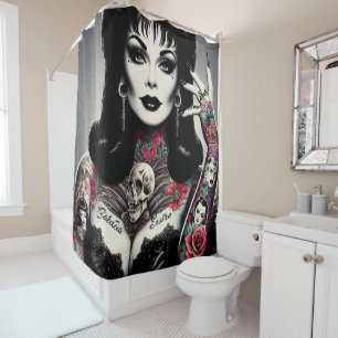 Tattooed Goth Woman Shower Curtain