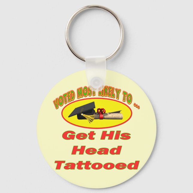 Tattooed Head Key Ring (Front)