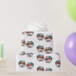 Tattooed Hearts, Tattoo Graphic Personalised Wrapping Paper<br><div class="desc">This personalised wrapping paper is perfect for wrapping up wedding or anniversary gifts. The gift wrap features tattoo style graphics with retro style hearts in red with blue flower accents that are ready to be personalised with the name of the bride and groom.</div>