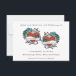 Tattooed Hearts, Tattoo Graphic Wedding Save The Date<br><div class="desc">This custom wedding save the date card features tattoo style graphics with retro style hearts in red with blue flower accents that are ready to be personalised with the name of the bride and groom. The freehand style tattooed graphic has a retro feel.</div>