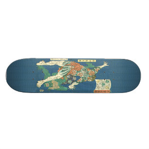 Tattooed Hercules Japanese Woodblock Print Skatebo Skateboard